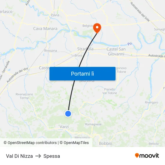 Val Di Nizza to Spessa map