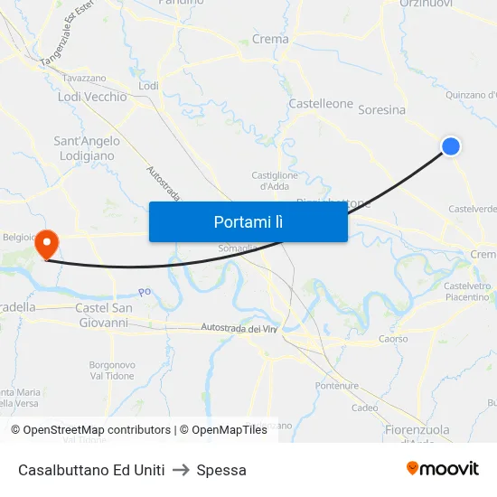 Casalbuttano Ed Uniti to Spessa map