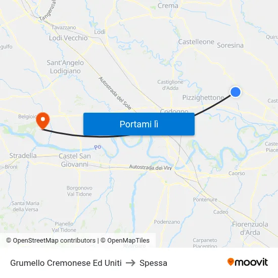 Grumello Cremonese Ed Uniti to Spessa map