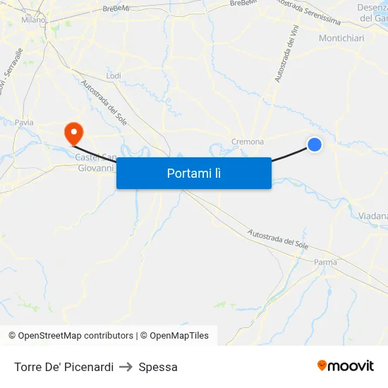 Torre De' Picenardi to Spessa map