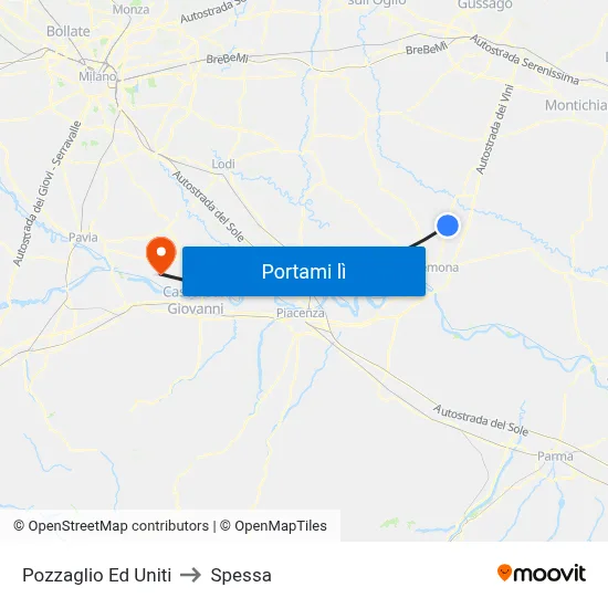 Pozzaglio Ed Uniti to Spessa map