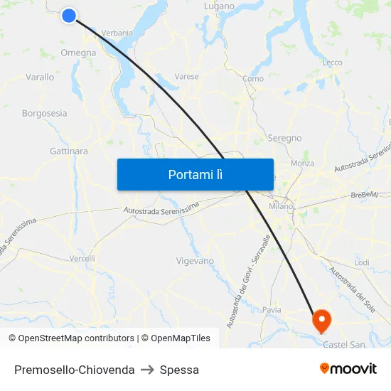 Premosello-Chiovenda to Spessa map