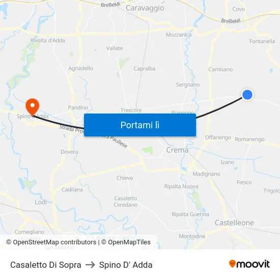 Casaletto Di Sopra to Spino D' Adda map