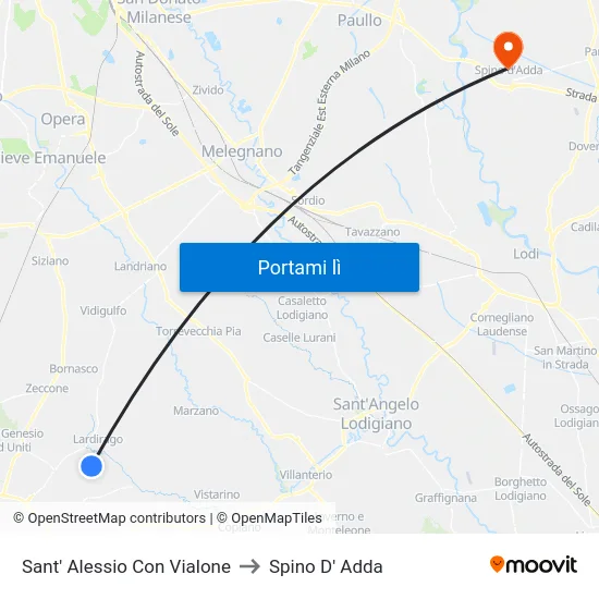 Sant' Alessio Con Vialone to Spino D' Adda map