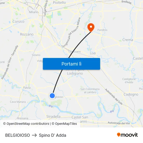 BELGIOIOSO to Spino D' Adda map