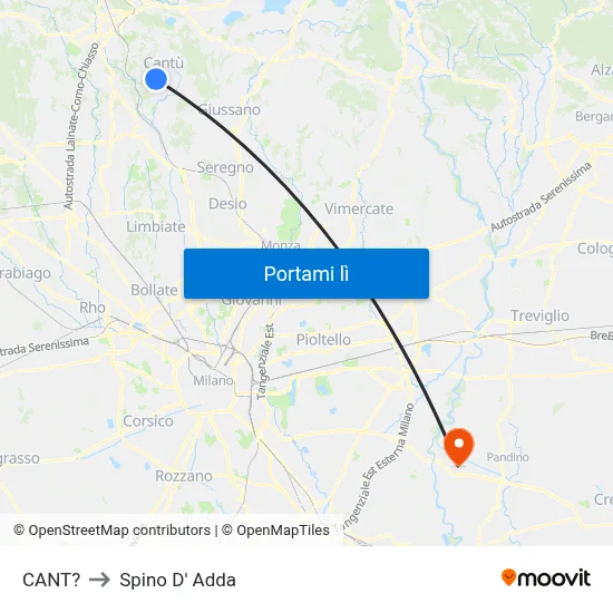 CANT? to Spino D' Adda map