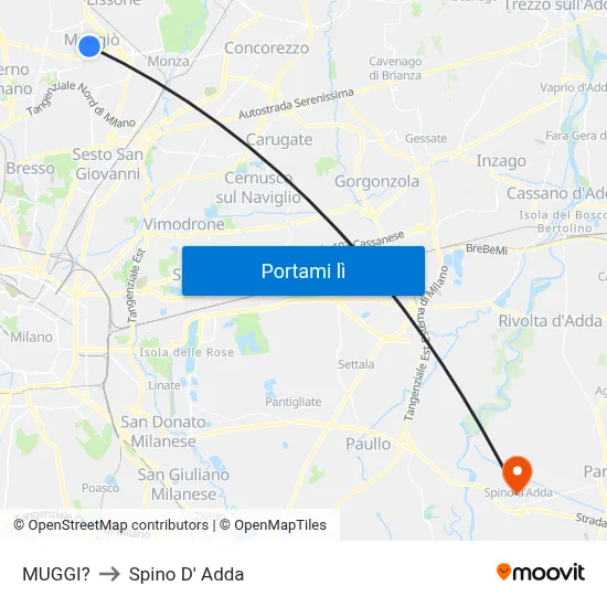 MUGGI? to Spino D' Adda map