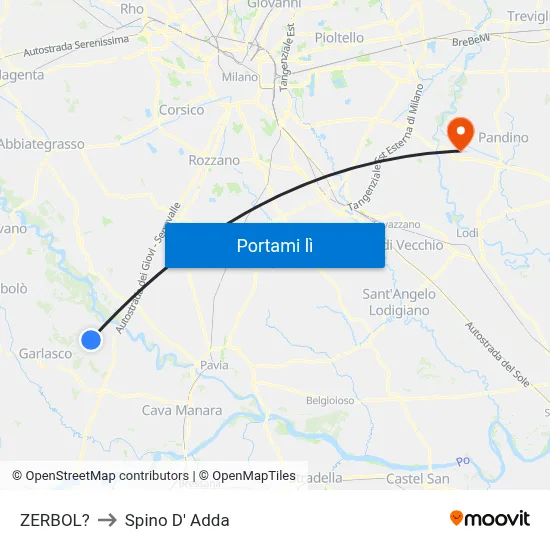 ZERBOL? to Spino D' Adda map