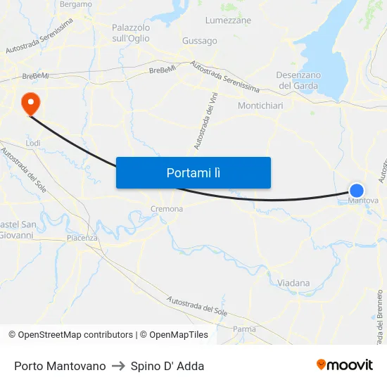 Porto Mantovano to Spino D' Adda map