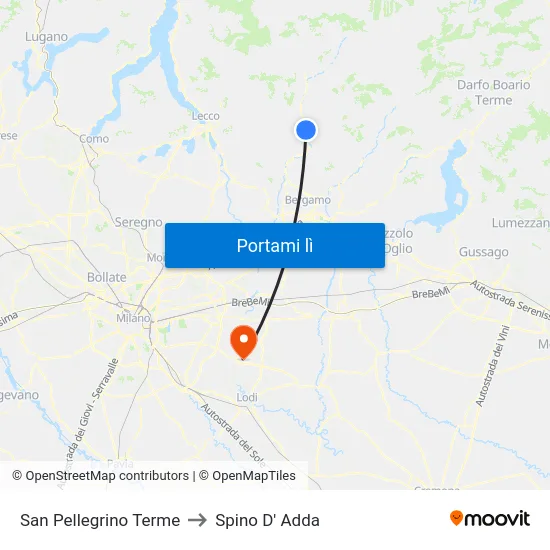 San Pellegrino Terme to Spino D' Adda map