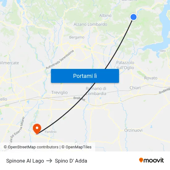 Spinone Al Lago to Spino D' Adda map