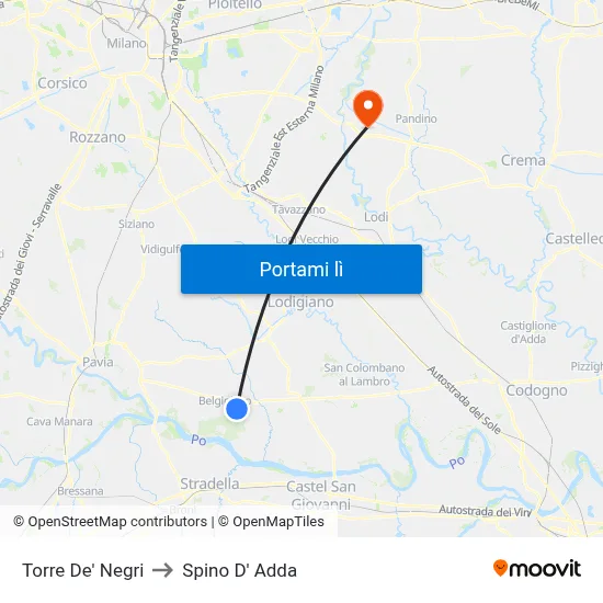 Torre De' Negri to Spino D' Adda map
