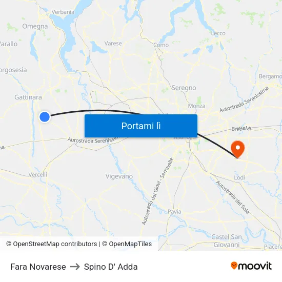 Fara Novarese to Spino D' Adda map
