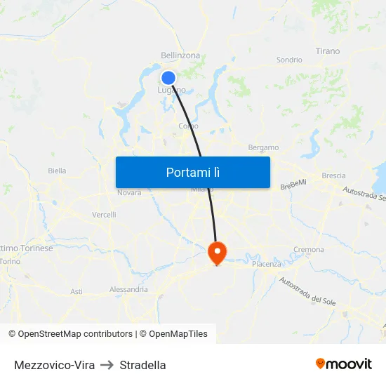 Mezzovico-Vira to Stradella map