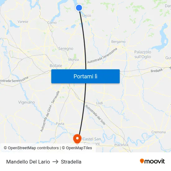 Mandello Del Lario to Stradella map
