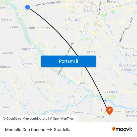Marcallo Con Casone to Stradella map