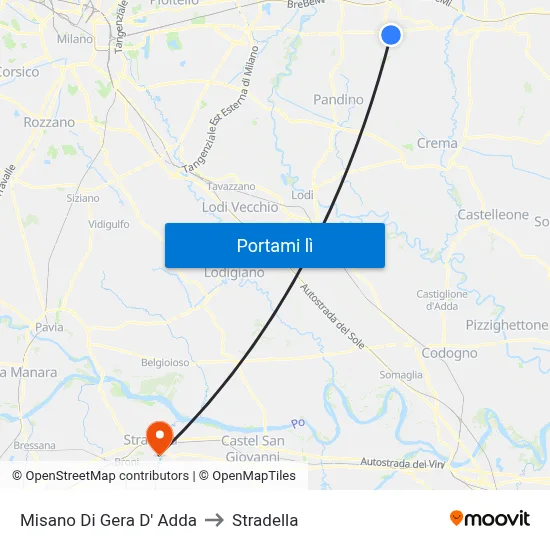 Misano Di Gera D' Adda to Stradella map