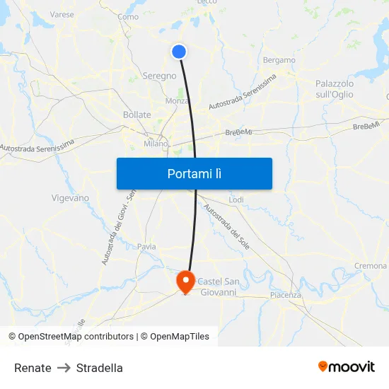 Renate to Stradella map