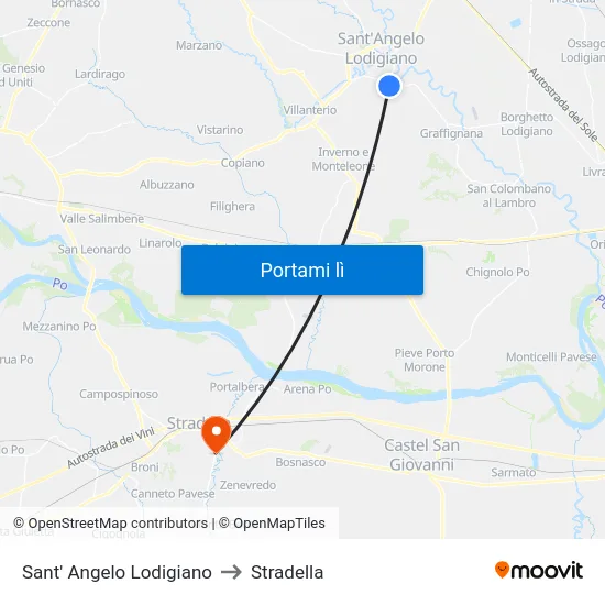 Sant' Angelo Lodigiano to Stradella map