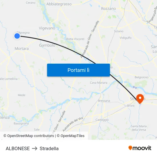 ALBONESE to Stradella map
