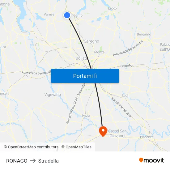 RONAGO to Stradella map