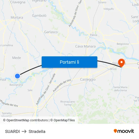 SUARDI to Stradella map
