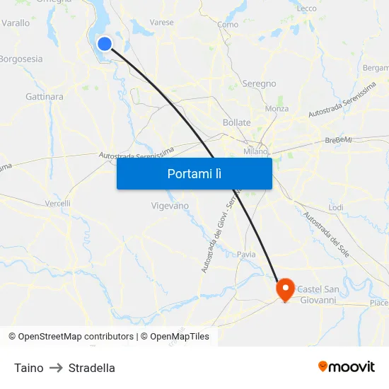Taino to Stradella map