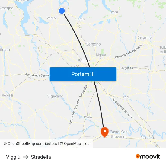 Viggiù to Stradella map