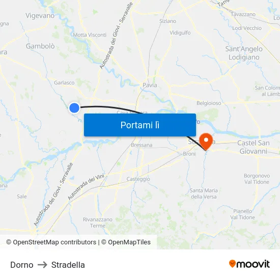 Dorno to Stradella map