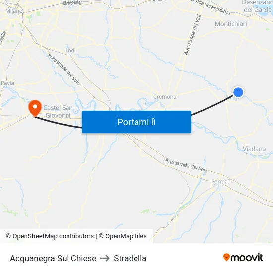 Acquanegra Sul Chiese to Stradella map