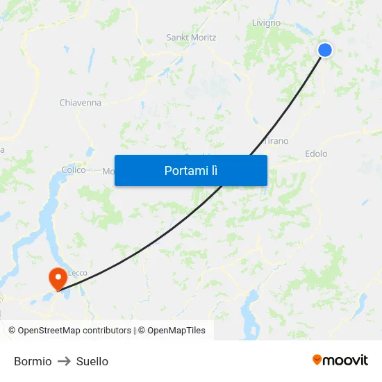 Bormio to Suello map