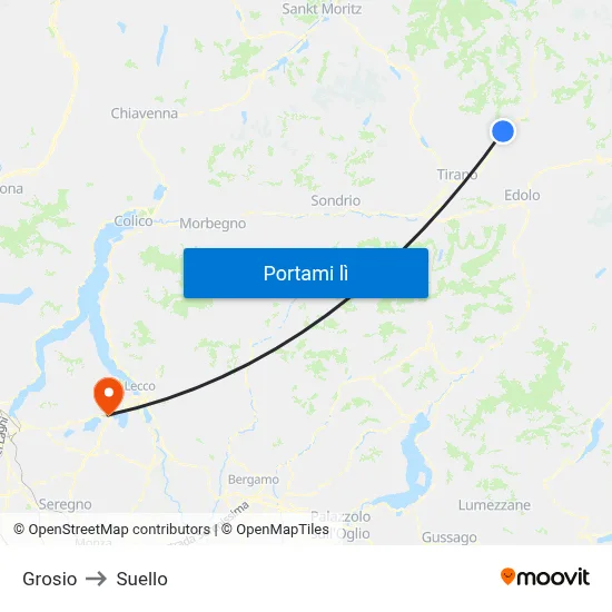 Grosio to Suello map