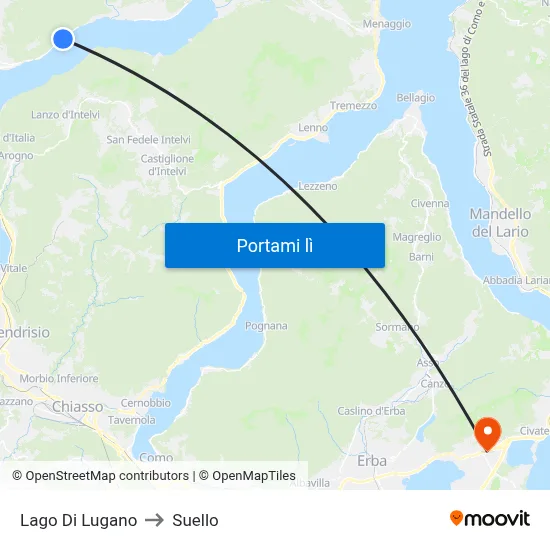 Lago Di Lugano to Suello map