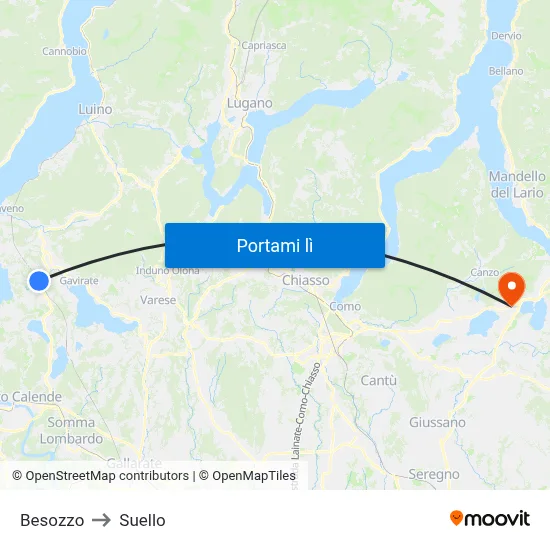 Besozzo to Suello map