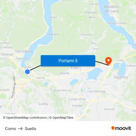 Como to Suello map
