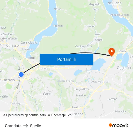 Grandate to Suello map