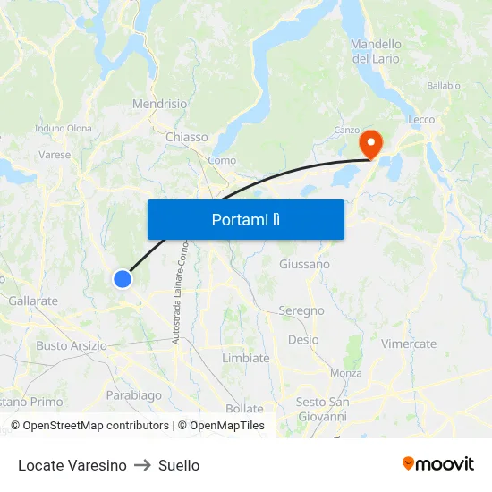 Locate Varesino to Suello map