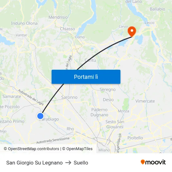 San Giorgio Su Legnano to Suello map