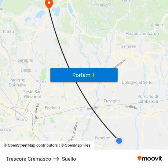 Trescore Cremasco to Suello map