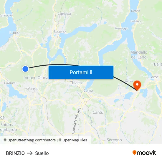 BRINZIO to Suello map