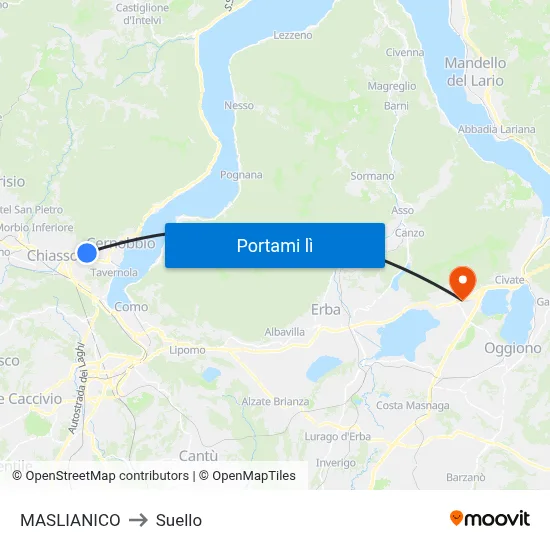 MASLIANICO to Suello map