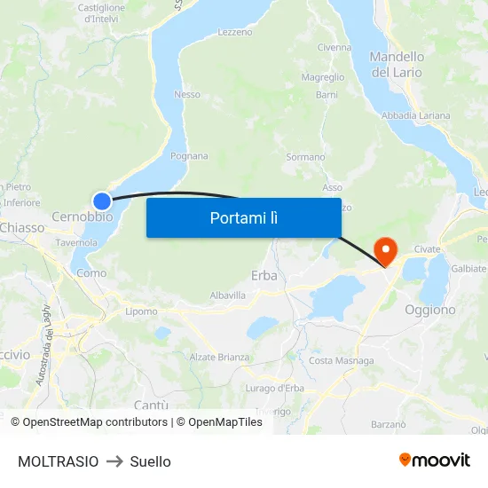 MOLTRASIO to Suello map