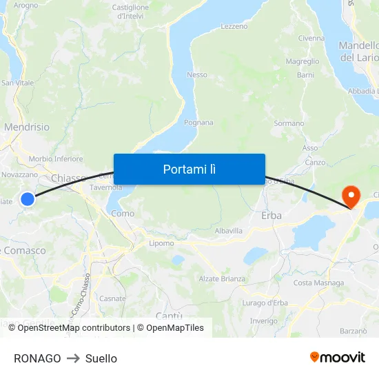 RONAGO to Suello map