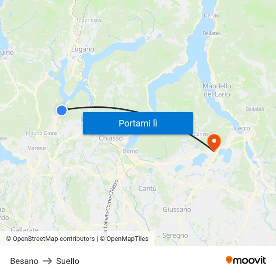 Besano to Suello map