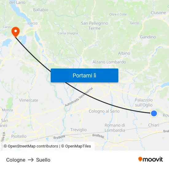 Cologne to Suello map