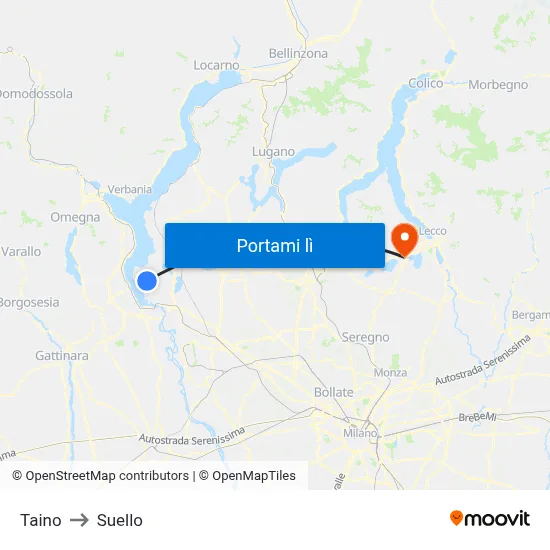 Taino to Suello map