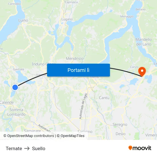 Ternate to Suello map