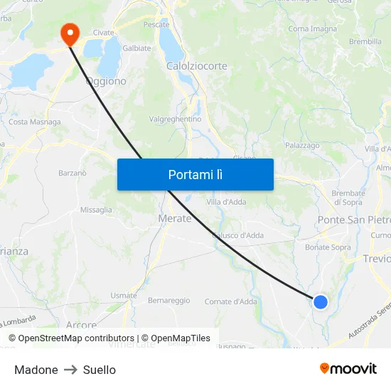 Madone to Suello map