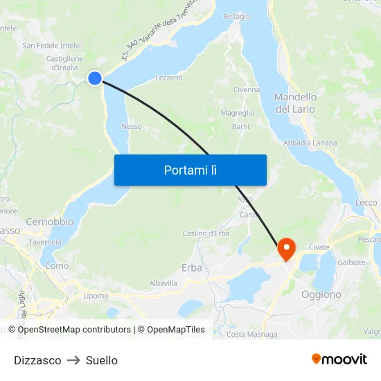 Dizzasco to Suello map