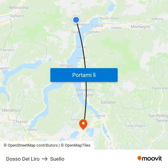 Dosso Del Liro to Suello map